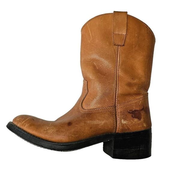 Texas Steer Leather Steel Toe Work Boot. Buckskin Size 7 - Picture 2 of 13